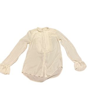 Free people white shirt with bib frilly